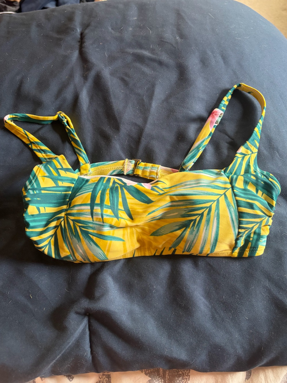 Kona Sol Yellow and Green Tropical Bikini Top